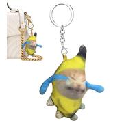 Banane-Cat Meme, Chat Bananier Pleureur | Porte-clés en peluche Accessoires | Charme, sons pleurants, peluche, chat banane, peluche heureuse pour sacs à dos, sacs à main, décoration de chambre