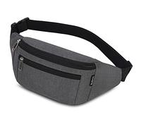 Banane de Course, Ceinture Poitrine à la Taille Etanche Réglable pour Homme Femme - Sac à Dos pour Cyclisme, Gym, Balade, Escalade, Voyage, Randonnée, Vacances (Gris Foncé)