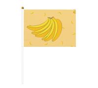 Banane de dessin animé dix pièces imprimé double face drapeau à main 14 x 20,8 cm, adapté pour les activités d'équipe encourageant