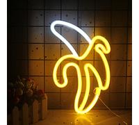 Banane Enseignes Au Néon Jaune Blanc Banane Néons Fruits Panneau Lumineux LED Veilleuse Néon Enseignes Au Néon pour Mur Chambre Enfants Restaurant