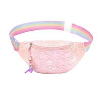 Banane Fluo Sacs de Taille holographiques for Enfants, Filles et garçons, Sacs Banane for Enfants, Vacances for fêtes, Course à Pied, Voyage, réglables, étanches(Pink)
