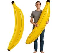 Banane gonflable 162 cm - Banane géante gonflable jaune pour fêtes, piscine, enterrement de vie de jeune fille, déguisement, thème jungle, photomaton, événements estivales et accessoire de décoration