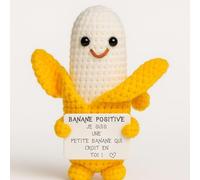 Banane Positive© | Cadeau Fun & Vitaminé | Peluche Souriante | Poupee Humour & Motivation | Surprise Collegue Bureau | Fete Fille Garcon | Idee Feel Good | Deco Chambre Drole | Booster Moral