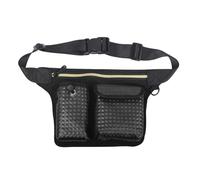 Banane pour Accessoires avec Sangle de Taille réglable, Black | Corps en PU, compartiment supérieur zippé et deux poches, pour l ' organisation des petits accessoires de golf