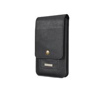 Banane pour Téléphone Étui Portefeuille Universel en Cuir de Vache for téléphone Portable, étui for Ceinture, Sac Banane for Homme(Black,M (5.2-6.2 inch))