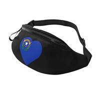 Banane Sac À Dos Drapeau Du Nevada Coeur Multifonction Sac De Taille Loisir Sacoche Ceinture Pour Cyclisme Vie Quotidienne Randonnée 14X35Cm