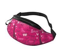 Banane Sac À Dos Mots d'amour Rouge Paris Eiffel, Sac À Dos Loisir Sac À Dos De Randonnée Grande Capacité Sacoche Homme Bandouliere pour D'Entraînement Voyage Outdoor