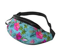 Banane Sac À Dos Portable Sacoche Homme Bandouliere Bonjour Hawaï Fleur Léger Sac À Taille pour Vie Quotidienne D'Entraînement Camping 14X35Cm