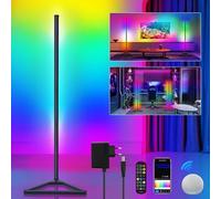 Banaone Lampadaire LED d'Angle, 140cm Lampe sur Pied RGB avec APP Contrôle et Télécommande, Musique Sync&16 Millions Couleurs, Lampadaire Salon pour Chambre, Salle de Jeux & Décoration de Fête