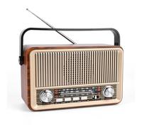 Banaone Radio Vintage AM/FM/SW - Radio Vintage Portable avec Batterie Rechargeable & Bluetooth, Enceinte Haut-Parleur avec Lecture AUX/USB/TF, Idéale pour Maison, Jardin & Urgences