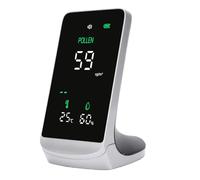 banapoy Détecteur Pollen 0-999μg/m³ avec Température et d'humidité | Temps Réel, écran LED de 4,3 Pouces, Détecteur de qualité L'air Portable et Rechargeable Type C pour la Maison et L'extérieur