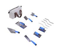banapoy Ensemble Truelle à Béton,12 Pièces Acier Inoxydable Outil à Main Maçonnerie, Truelle D'angle Extérieur Intérieur, Dégauchisseuse Brique, Pointage Jointoiement, Maçonnerie
