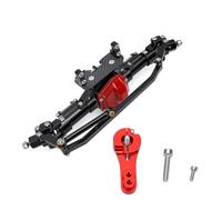 banapoy Essieu Avant en Aluminium adapté pour Chenille 1/10 RC (Black) | Pièces de Mise à Niveau de L'essieu Avant RC avec Roulements Plus Grands et Engrenage à Pignon Haut