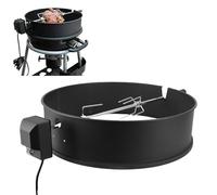 banapoy Kit de Rôtissage en Acier Inoxydable, BBQ Grill Rôtise Rotation Rotation Ring Kit pour Grills de Charbon de Bouilloire 22", 2 to 3 RPM, Moteur électrique pour des Barbecues (EU)