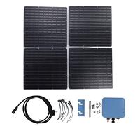 banapoy Kit Panneaux Solaires avec Onduleur, 4 Pièces 100W Silicium Monocristallin PV, Kit Chargeur Panneau Solaire Portable pour Centrale électrique, Camping, Maison, Alimentation