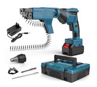 banapoy Kit Pistolet Vis sans Fil pour Cloisons Sèches, Visseuse pour Cloisons Sèches Tournevis Alimentation Automatique avec Tête Rotative 360°, Boîte Outils, Pistolet Clous Chaîne