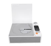 banapoy Lecteur CD Portable, Lecteur de Disque Rétro à écran LCD, CD Rétro de Bureau Bluetooth avec Télécommande, de Bureau Radio FM Intégrée, Haut-parleurs (White)
