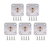 banapoy Lot de 5 Prises D'entrée de Guitare Carrées de Remplacement, Plaque Jack de Sortie 1/4, Prise Jack Standard 1/4" avec Vis, pour Guitare Epiphone, pour Les Paul (SILVER)