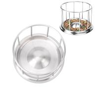 banapoy Reptile Plat de Nourriture en Acier Inoxydable, Mangeoire Plat d'alimentation en Tortue, Reptile Bowl Eau Plateau avec Une Forme de Garde-Corps Ronde, pour (L 360 ML 6.8x14.5cm / 2,7x5,7