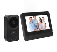 banapoy Système D'interphone Vidéo sans Fil, Sonnette D'interphone Visuel avec écran de Moniteur de 4,3 Pouces, Vision Nocturne, WiFi, Voix Bidirectionnelle 1080P HD, Caméra de Visiophone