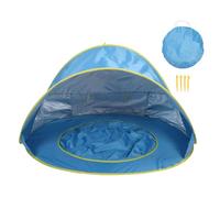 banapoy Tente de Plage Escamotable, Abri Solaire, Tente de Plage pour bébé, Protection Solaire Portable pour Piscine avec Sac de Rangement, Auvent D'ombrage pour Nourrissons (Blue)