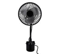 banapoy Ventilateur Porte-gobelet alimenté par USB pour Voiture, Ventilateur Portable sans Balais à 3 Vitesses, Circulation d'air avec Base Réglable de 64 à 94 Mm et Col de Cygne à Rotation à 360