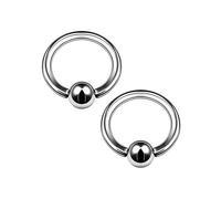 BanaVega 6821 Lot de 2 anneaux captifs en titane G23 14 g 1,6 mm 5/16 8 mm 4 mm Boule pour sourcils, cartilage, tragus