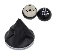 BANBE Pommeau De Levier De Vitesse À 5 Vitesses Tête De Siège En Cuir Brillant Noir Capuchon De Remplacement Pour Fiat 500 500C 2007 - 2018 Pièces Rechange(6 speed)