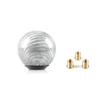 BANBE Pommeau De Levier De Vitesse Universel Levier De Vitesse En Forme De Boule Ronde Accessoires De Voiture En Fiber De Carbone Et En Aluminium Pièces Rechange(Silver)