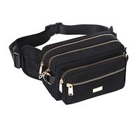 Banbituy Sac banane tendance extra large pour homme et femme, sac banane imperméable pour randonnée, course, vélo, gym, sports de plein air, voyage, noir, X-Large, Mode