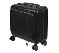 banborba Valise d'embarquement de 18" avec poche avant, coque rigide en ABS, bagage à main, valise de voyage, valise de voyage avec serrure à mot de passe à 3 chiffres et port USB, Noir , 45x24x41cm,