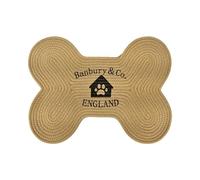 Banbury & Co Tapis d'alimentation pour Chien en Corde de Jute | Tapis Durable en Forme d'os | Facile à Nettoyer | Aide à contenir Les déversements et Les dégâts | 50 x 35 cm