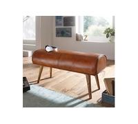 Banc 100x40x53 cm en cuir et manguier massif