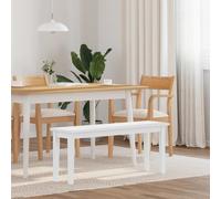 vidaXL Banc 110 cm Blanc Bois Massif Caoutchouc, Chaise de Banc, canapé de Banc, Banc d'entrée, siège de Banc, Banc d'intérieur, Banc de Couloir
