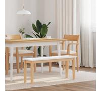 Banc 110 cm blanc bois massif caoutchouc chaise de banc canapé de banc vidaXL