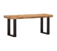 Banc 110 cm Bois de Manguier Brut Massif et Acier