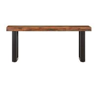 Banc 110 cm Bois de Récupération Massif et Acier | Style industriel,teck,bois dur,bois tropical,manguier,entrée,salon,assemblage facile,acier enduit poudre
