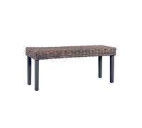 Banc 110 cm Gris Rotin naturel kubu et bois de manguier massif285789
