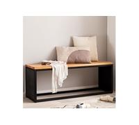 Banc 120x35x45 cm en acacia naturel et décor aspect pierre