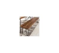 Banc 120x40x45 cm en sheesham et pieds en acier - SURATE