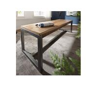 Banc 120x45x46 cm en manguier massif et fer noir