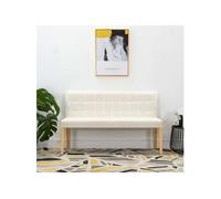 Banc 140cm Crème Velours Banquette Salon Couloir Entrée Salle de Séjour vidaXL