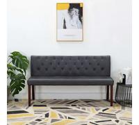 Banc 148,5 Cm Gris Similicuir Daim