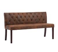 vidaXL Banc 148,5 cm Marron Similicuir daim