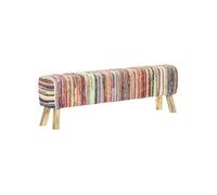 Banc 160 cm Tissu Chindi Couloir Entrée Salon Salle de Séjour Maison vidaXL