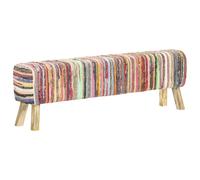Banc 160 cm Tissu Chindi Couloir Entrée Salon Salle de Séjour Maison vidaXL