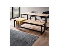 Banc 160x40x45 cm en acacia et métal noir - PREJI