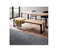WOHNLING Banc Salle à Manger 160 cm Bois Massif Acacia Métal Style Industriel