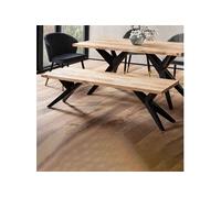 Banc 175x45x45 cm en acacia massif et métal noir - FUJI