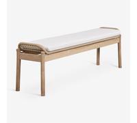 Banc 180 cm en bois d'acacia et corde tressée Karvia Acacia Marron Clair